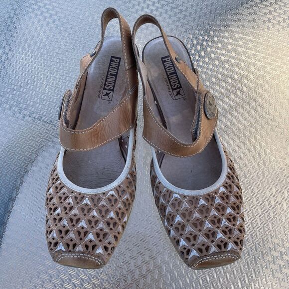 Pikolinos Size 38 / 7.5 - 8 Gandia Perforated Nude - Picture 3 of 9